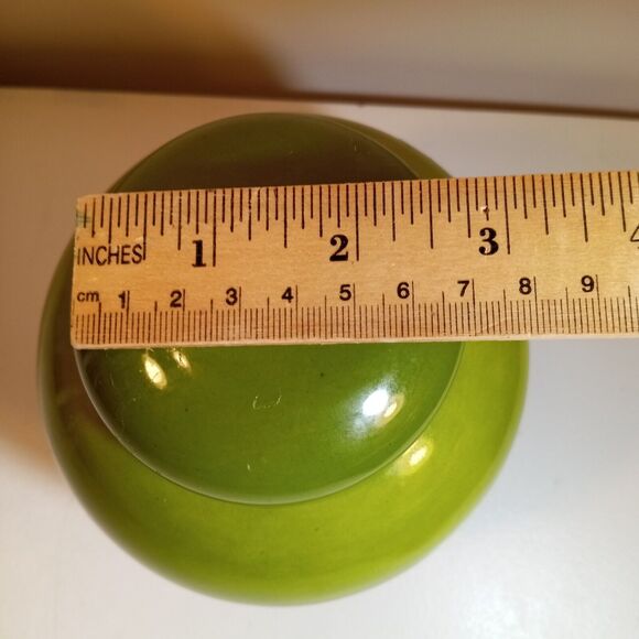 Vintage Holland Mold Ginger Jar MCM Avocado Green Handmade 6.5" Retro Decor Art - Picture 4 of 10